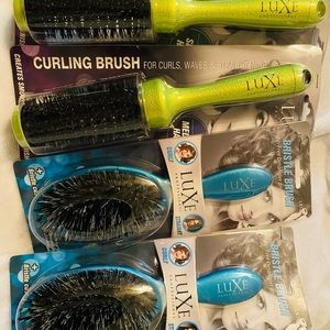 Luxe Bristle Brush set 2 curling brushes 2 straight bushes